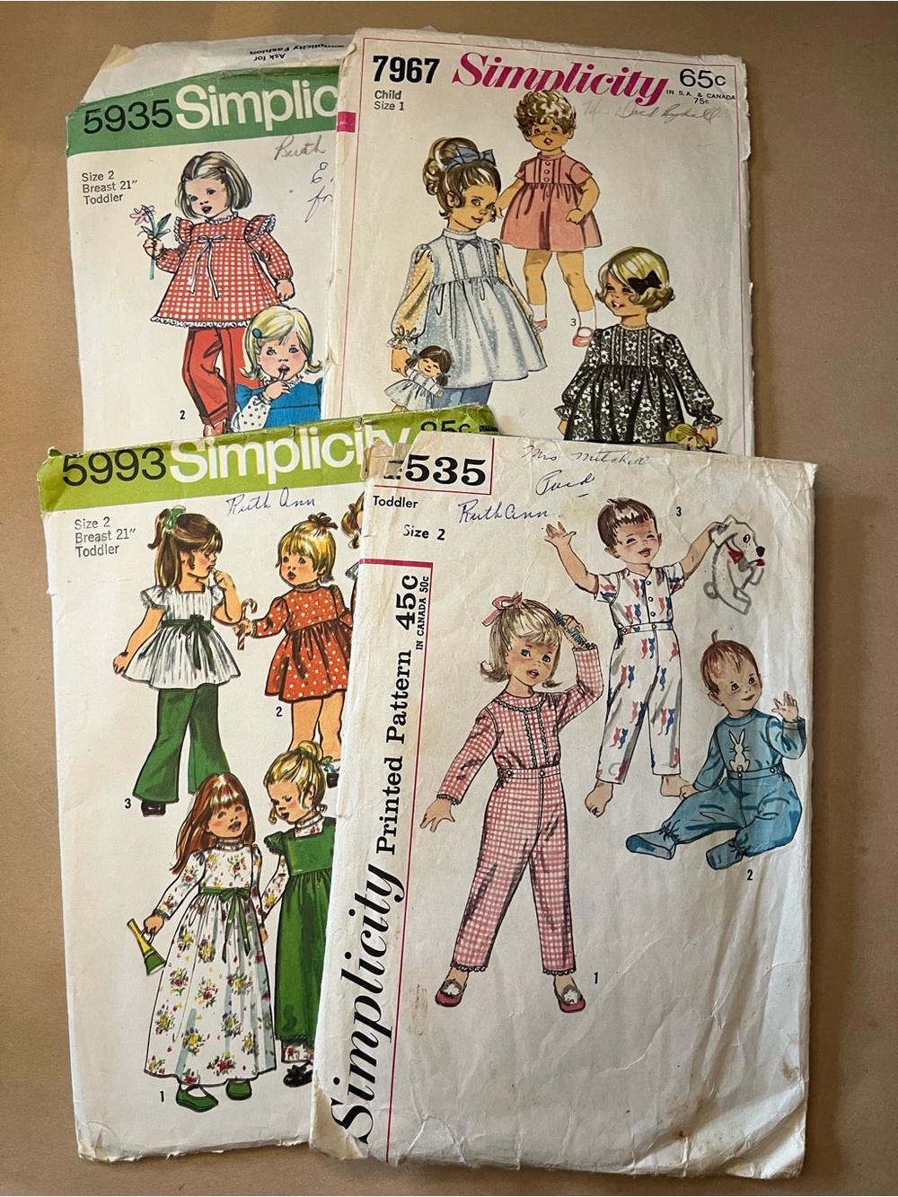 Vintage Simplicity Child Sewing Patterns Lot of 4